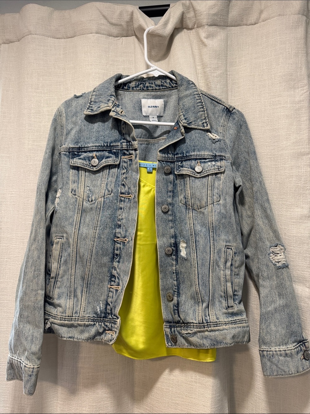 Old Navy Distressed Light Blue Denim Jacket